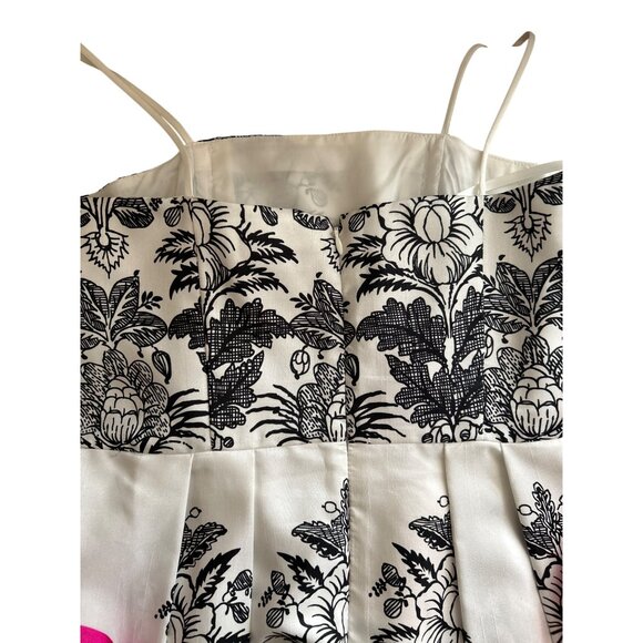 Jessica Howard Sleeveless Black & White Floral Dress With Pink Accents Size 6P - Picture 4 of 12